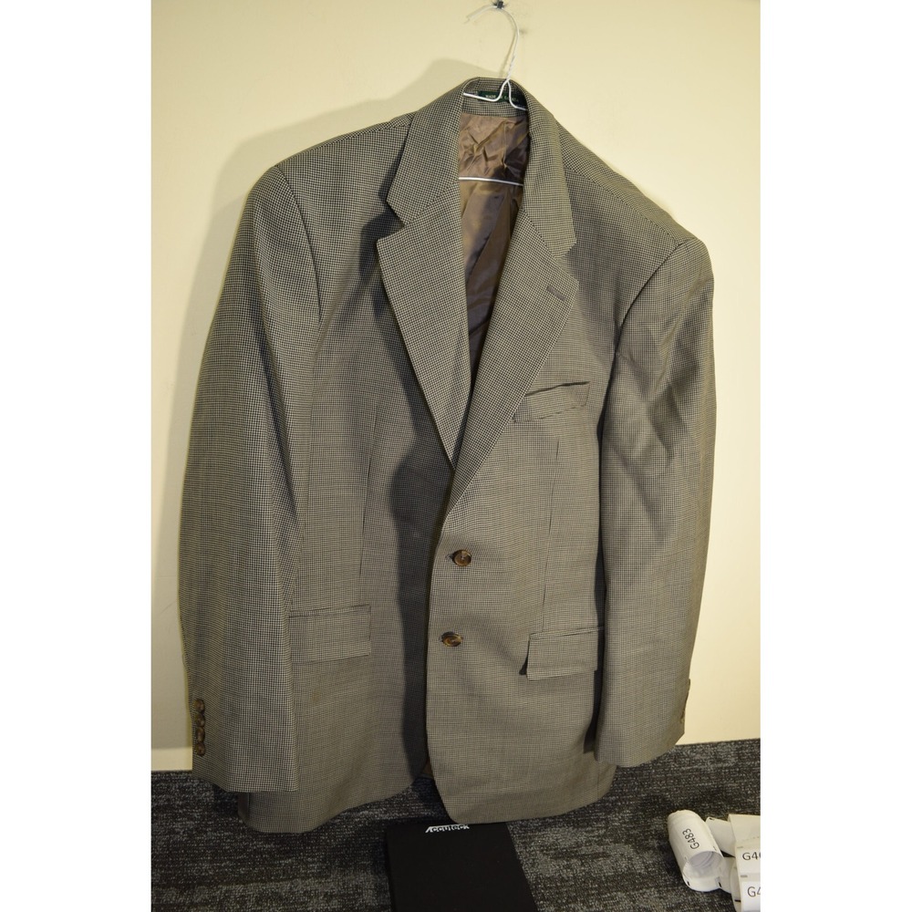 Ralph Lauren 2 Button Blazer Tan & Black Houndstooth Canada Made MENS 40R